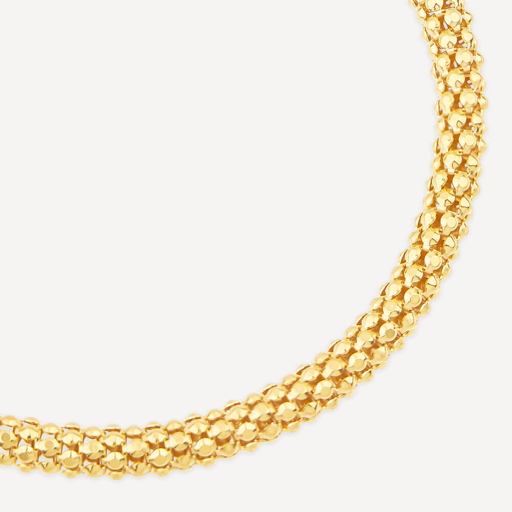 Yellow Gold Plated Sterling Silver Popcorn Tube Bracelet image number 1