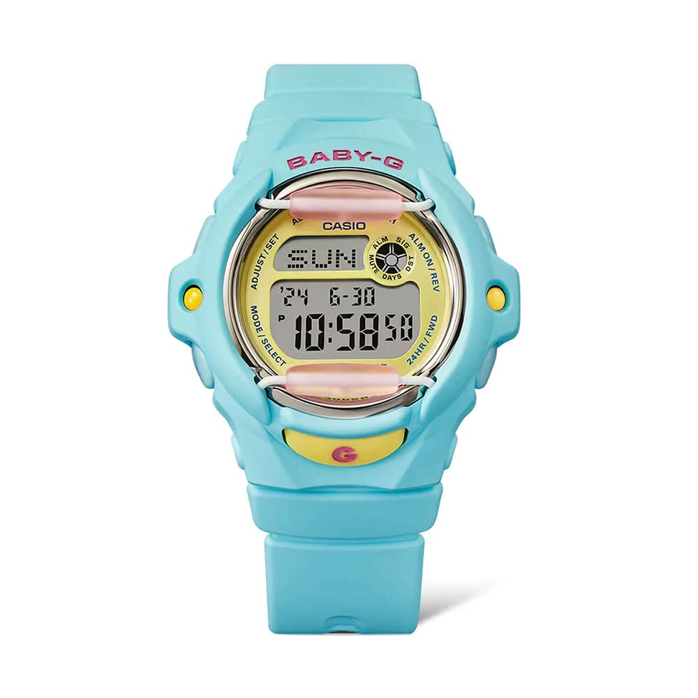 Casio BABY-G Beach Style Series 45.9x42.6mm Yellow Dial Blue Resin Strap Watch
