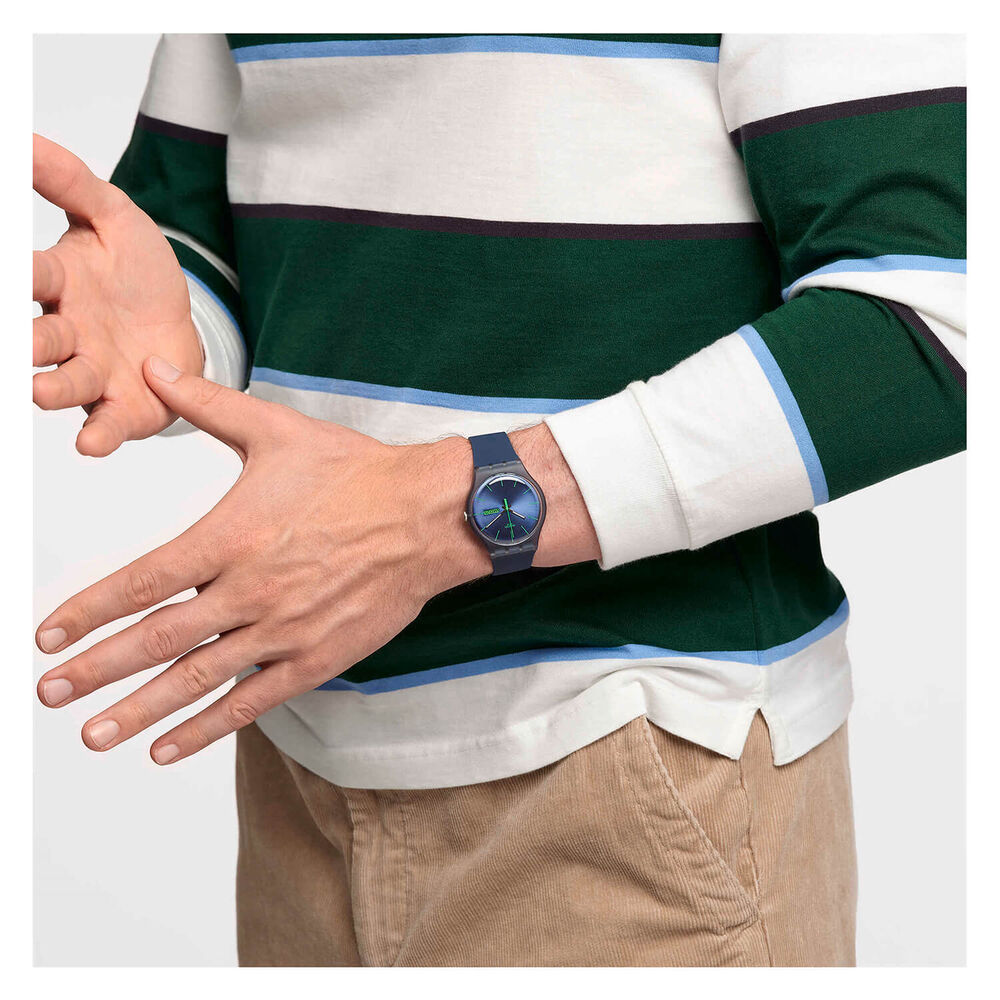 Swatch Blue Navy Rebel 41mm Unisex Watch image number 3