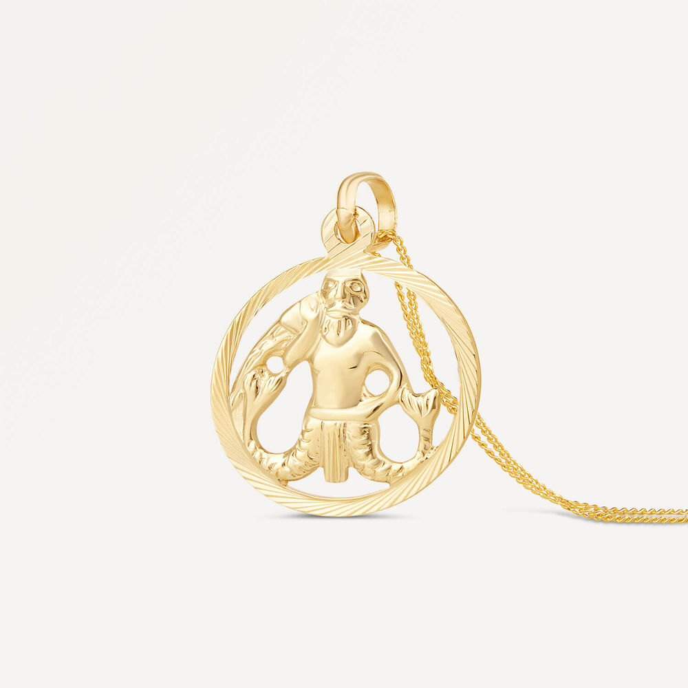 9c Aquarius Zodiac Pendant (Chain Included)