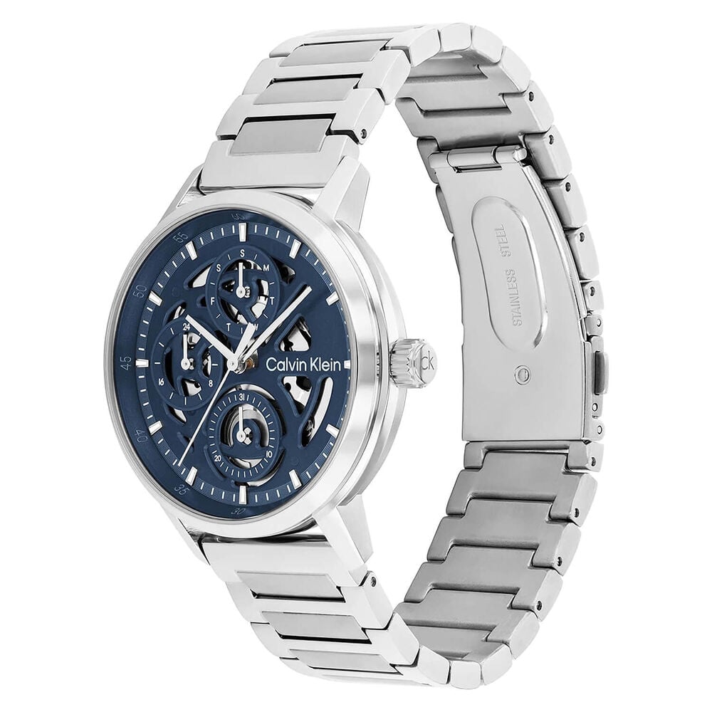 Calvin Klein Gauge 41mm Blue Skeleton Dial Stainless Steel Bracelet Watch
