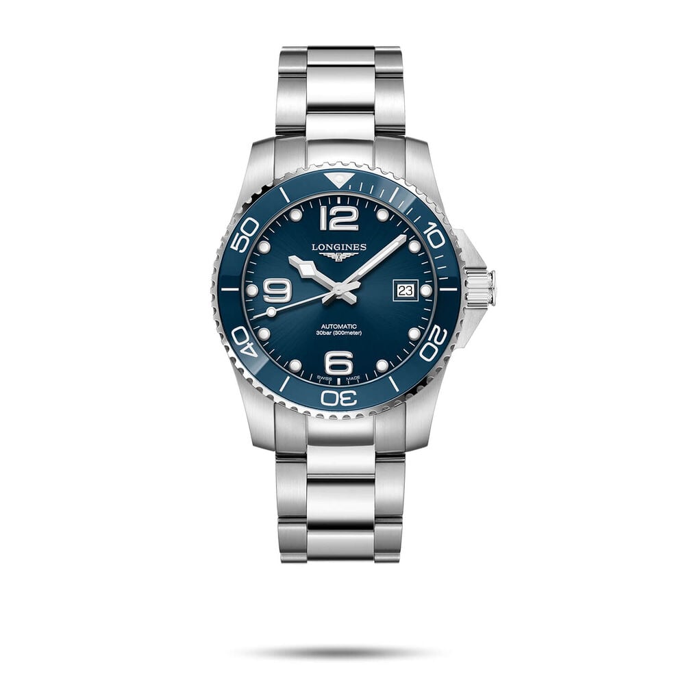 Longines Diving HydroConquest 39mm Automatic Blue Dial Blue Bezel Steel Case Bracelet Watch image number 0