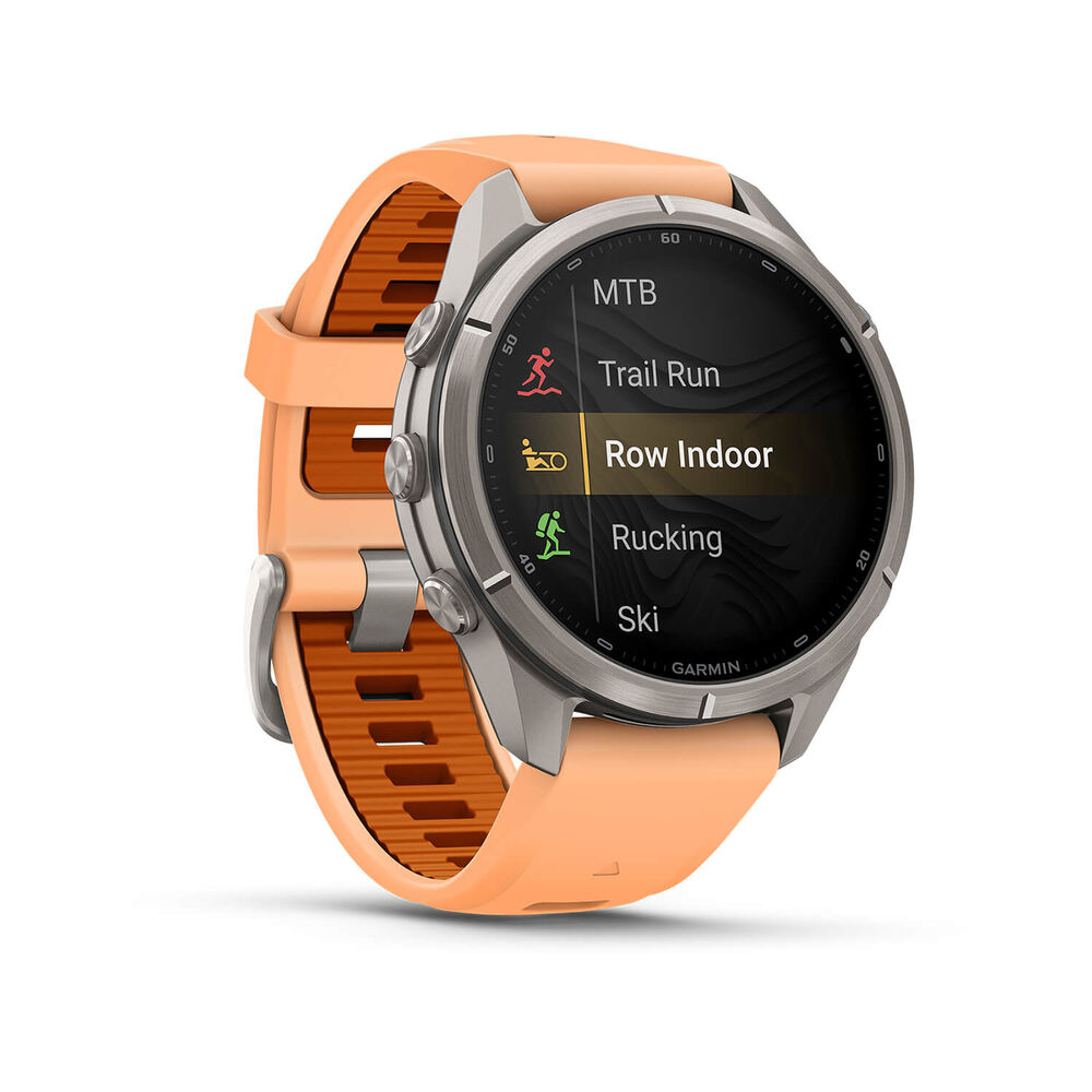 Garmin fenix 9 Pro 43mm Titanium Shell Pink/Autumn Orange Silicone Strap Watch