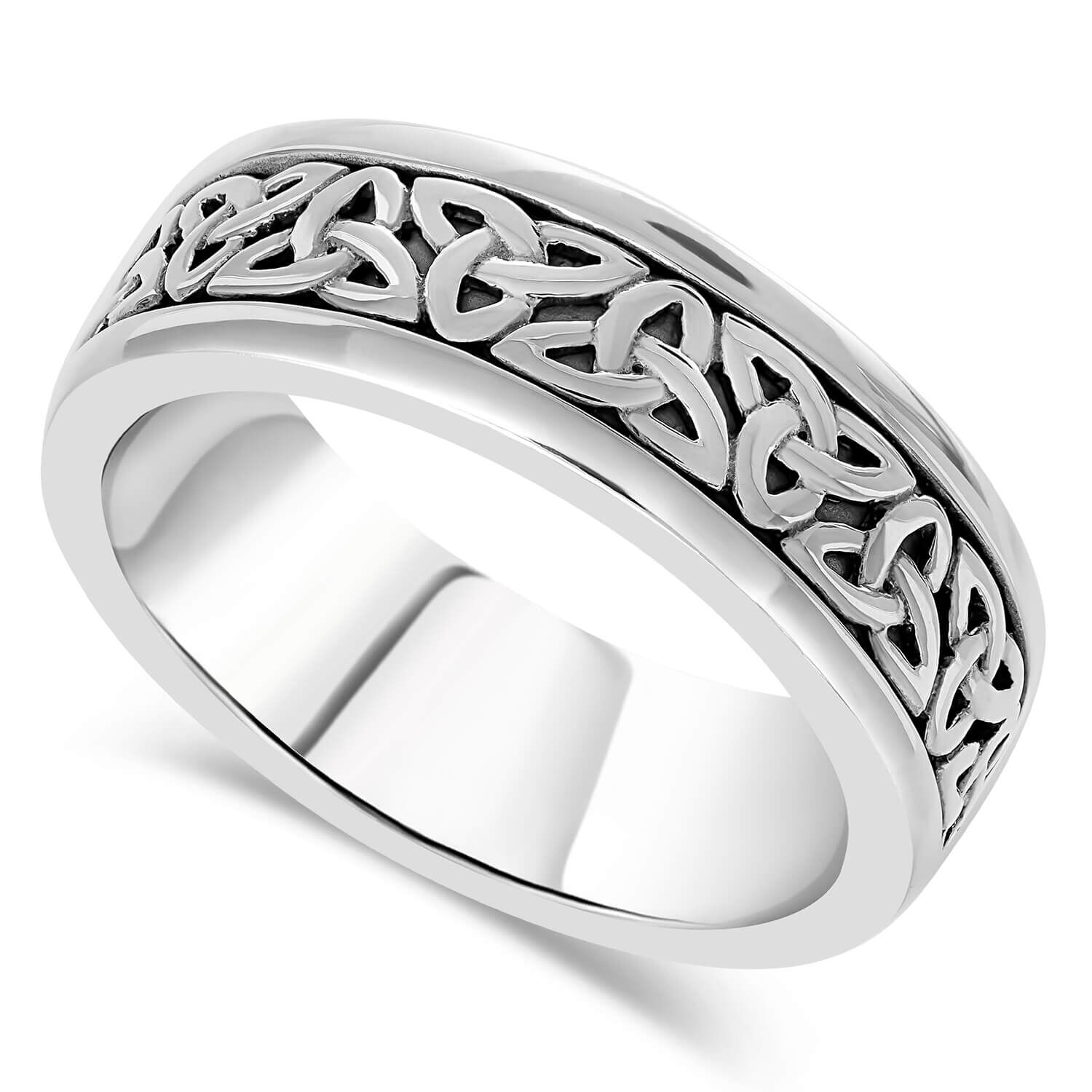 Sterling Silver Trinity Knot Men s Ring