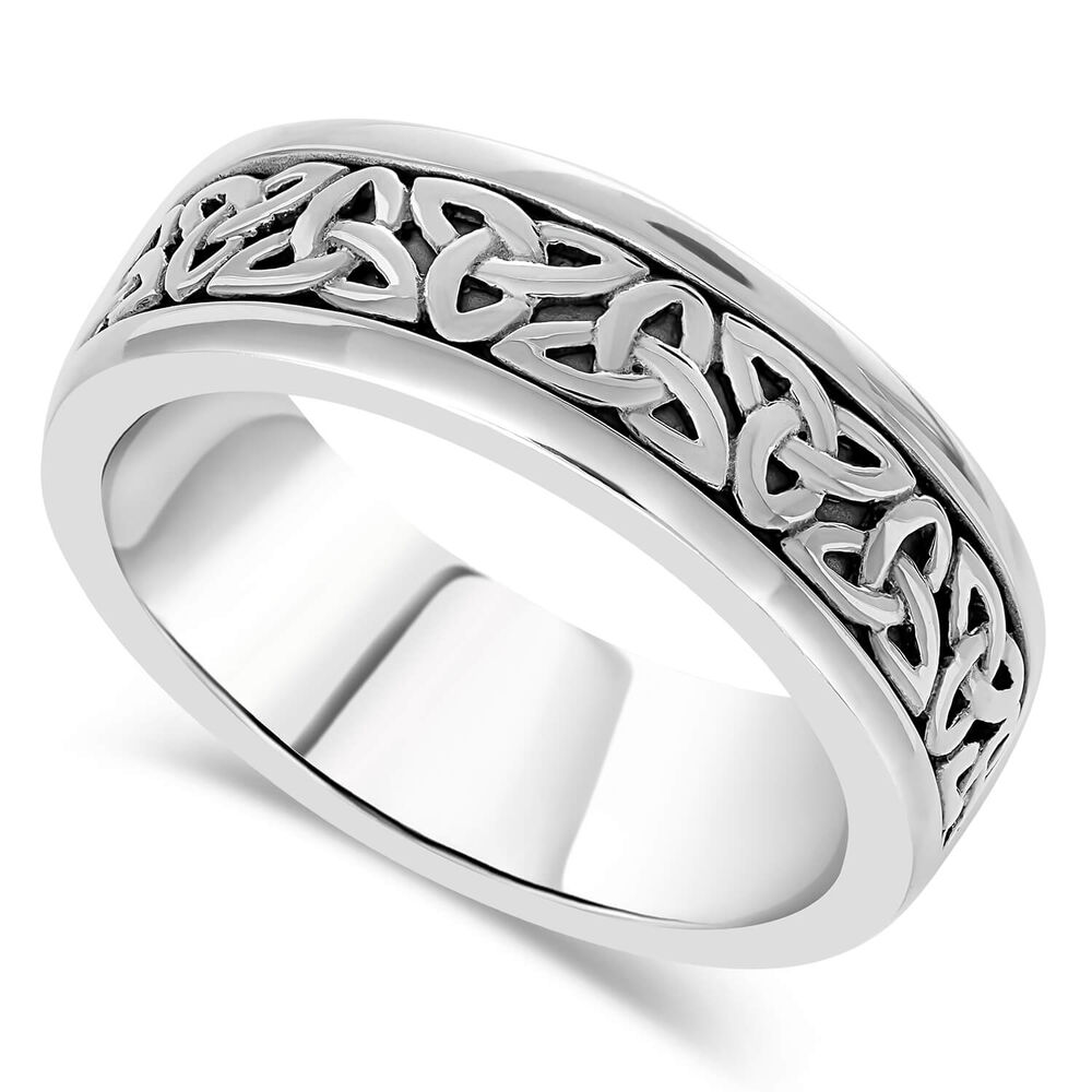 Sterling Silver Trinity Knot Men's Ring