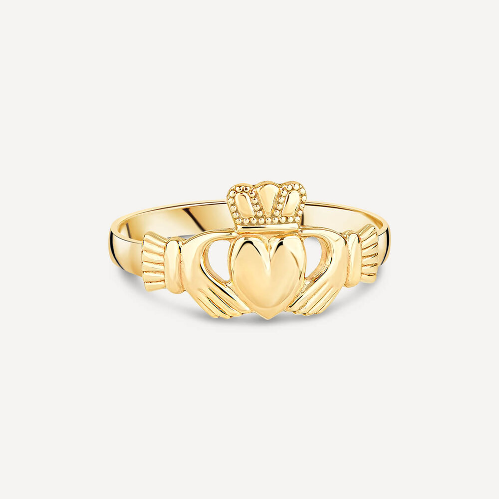 9ct Yellow Gold Small Claddagh Ring image number 2