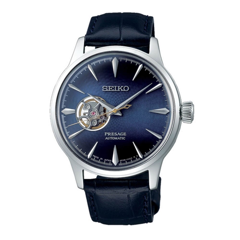 Seiko Presage Cocktail Time 40.5mm Blue Dial Black Strap Watch image number 0