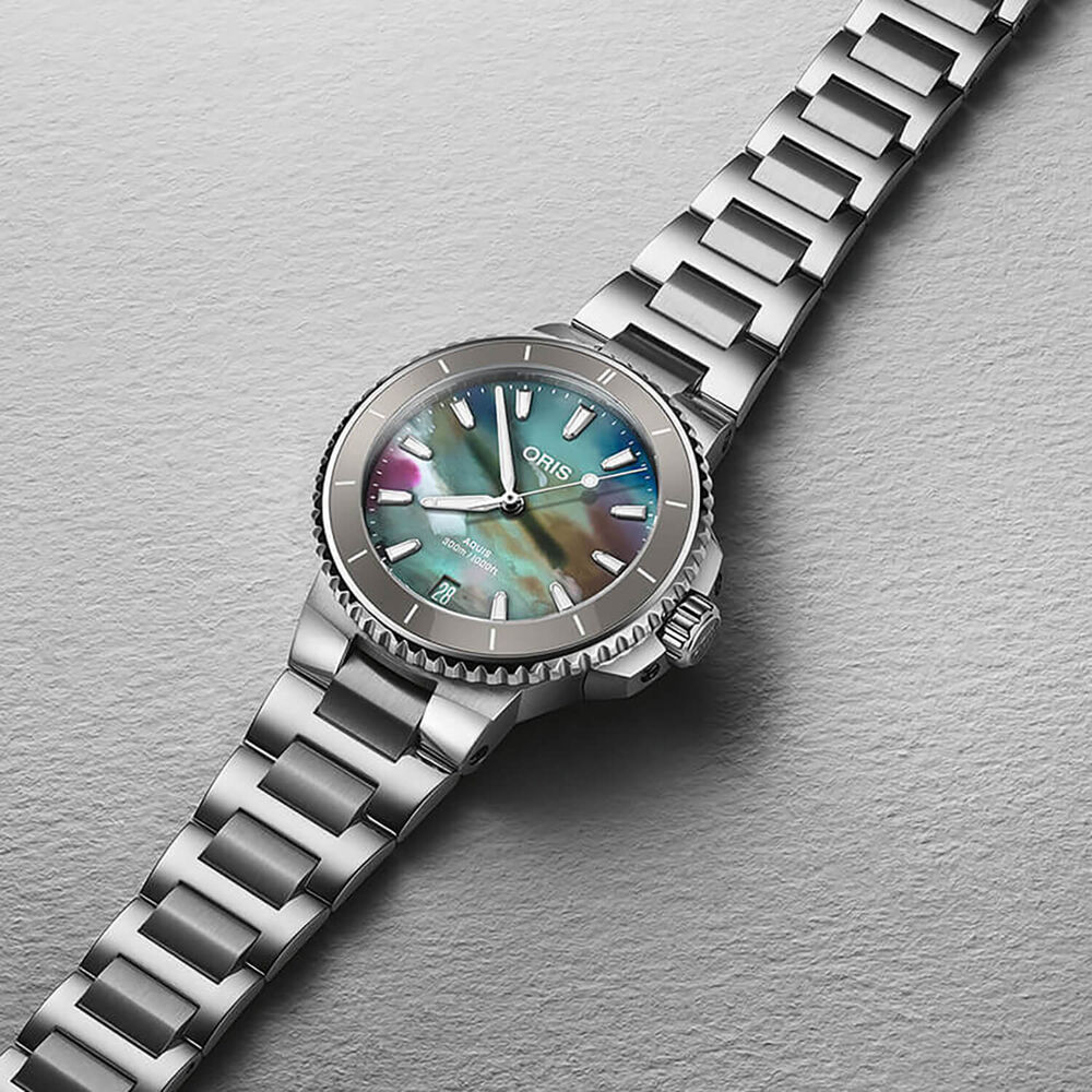 Oris Aquis Date Upcycle 36.5mm Multi Colour Dial Stainless Steel Bracelet Watch