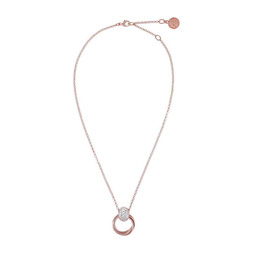 Ladies Bronzallure Elliptica Muti-Circles Necklace with Cubic Zirconia Pav