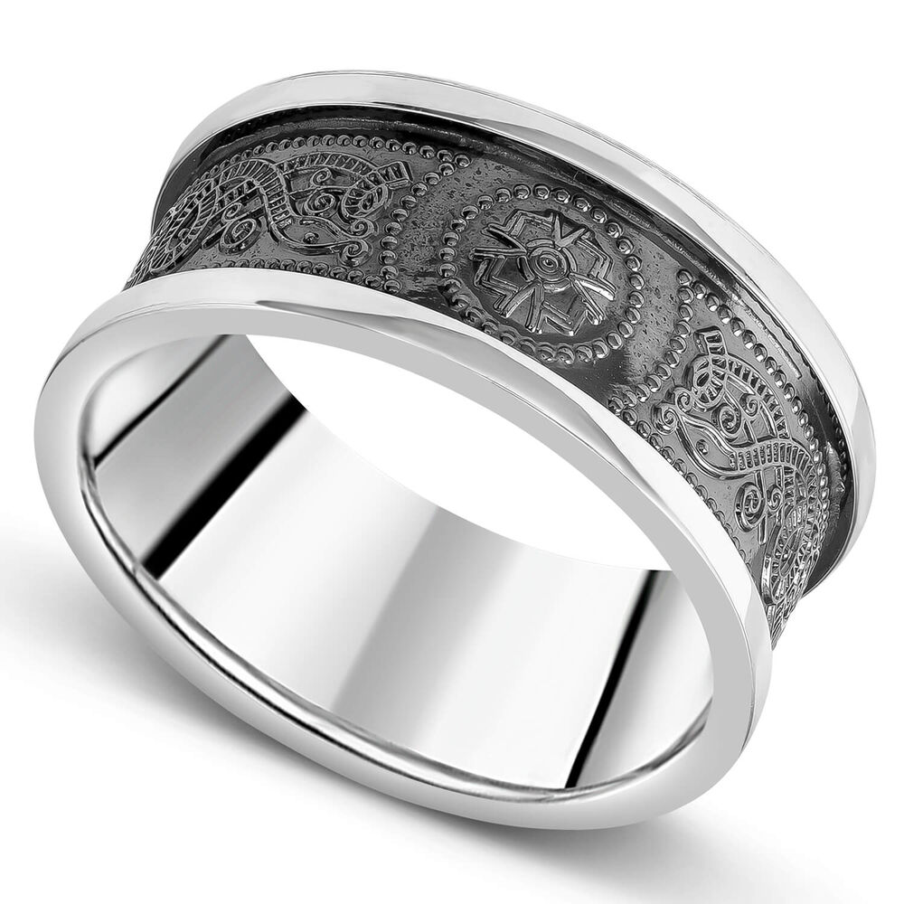 Sterling Silver Gents Arda 10.8mm Flat Band