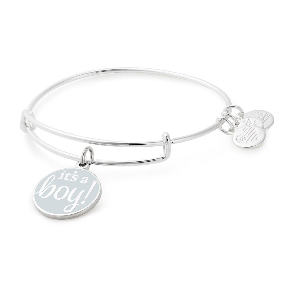 Alex And Ani Silver-Tone It's A Boy Bangle image number 0