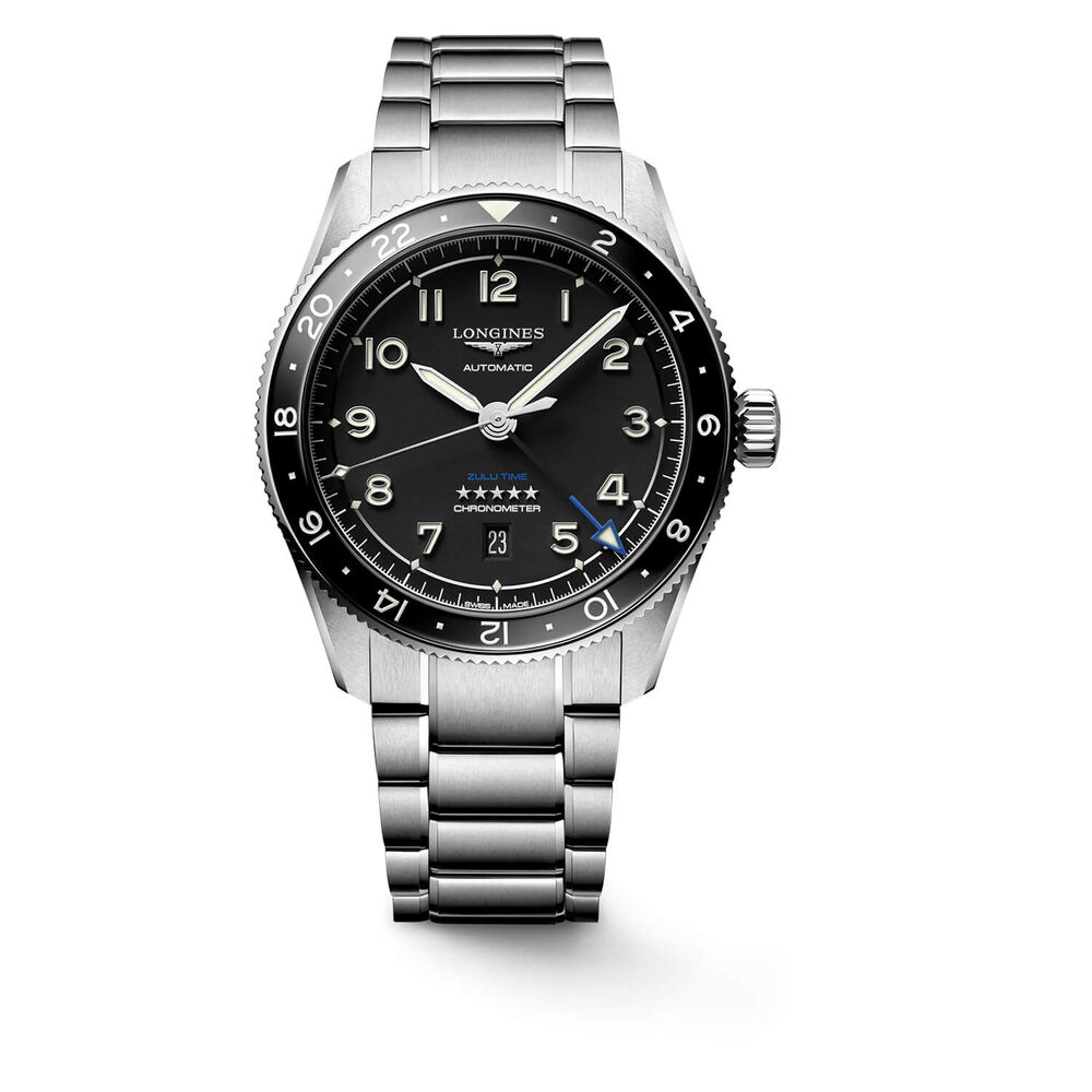Longines Avigation Spirit Zulu 42mm Automatic Black Dial Black Bezel Steel Case Bracelet Watch image number 0