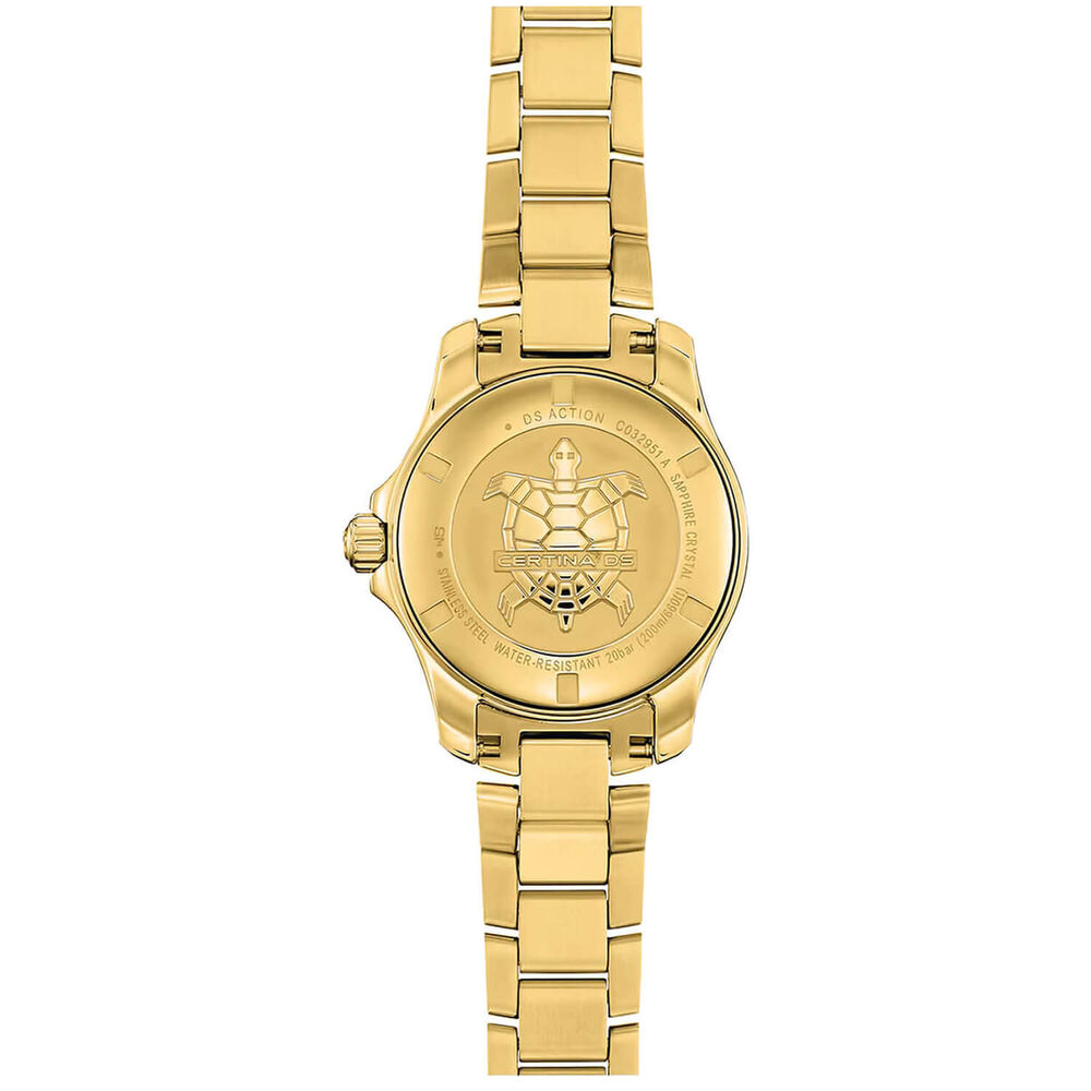 Certina DS Action Lady 29mm Mother of Pearl Dial Gold Tone Steel Bracelet Watch image number 2