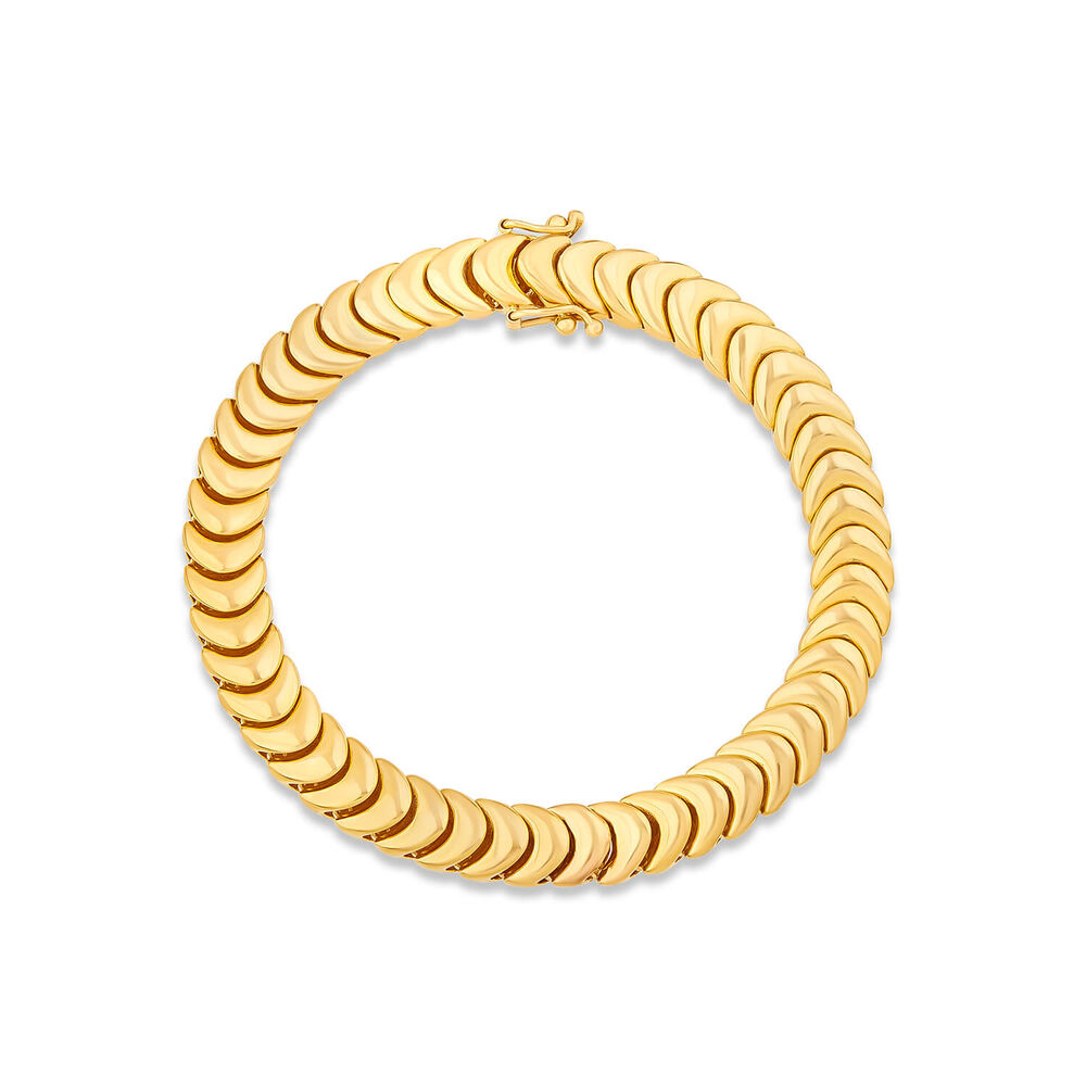 9ct Yellow Gold Shiny Interlocking Link Bracelet image number 0