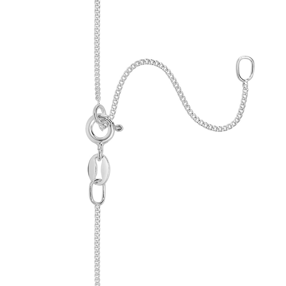 Sterling Silver Block Initial E Pendant image number 2