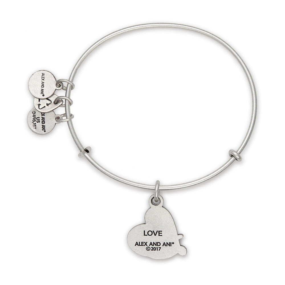 Alex and Ani Rafaelian Silver Love Charm Bangle image number 1