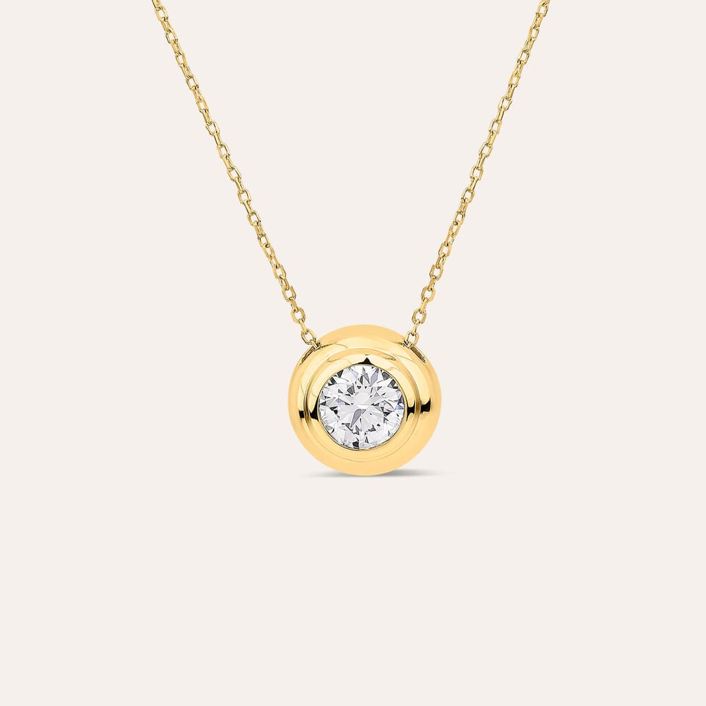 Born Orbit 9ct Yellow Gold Lab Grown 1.00ct Round Diamond Pendant