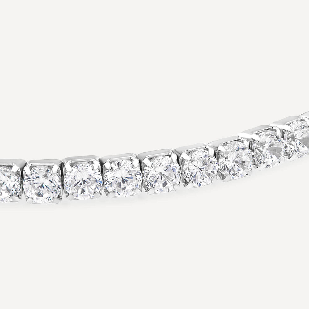 Sterling Silver Cubic Zirconia Flexible Tennis Braceet