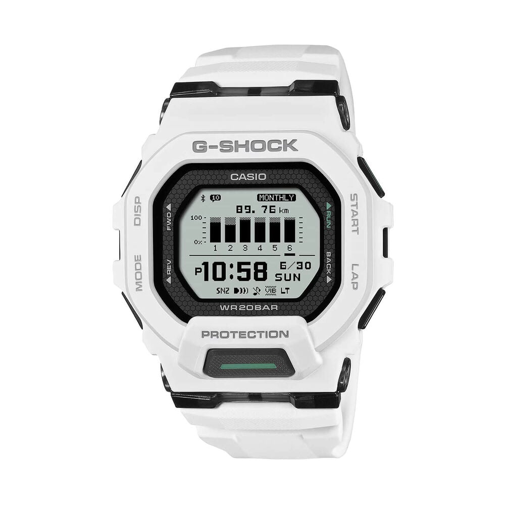 G-SHOCK G-SQUAD 48.4x45.9mm Digital Display White Resin Strap Watch