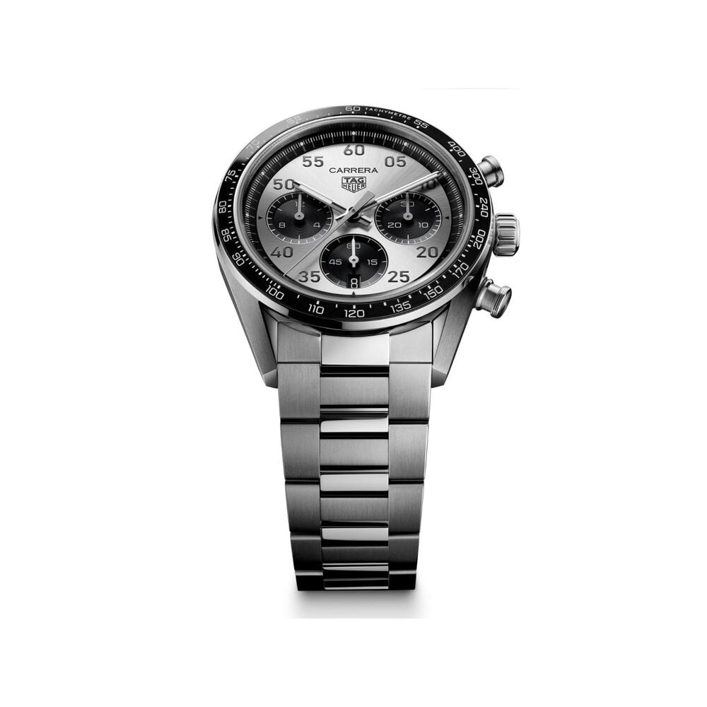 TAG Heuer Carrera Chronograph Sport 42mm Silver Dial Steel Bracelet Watch