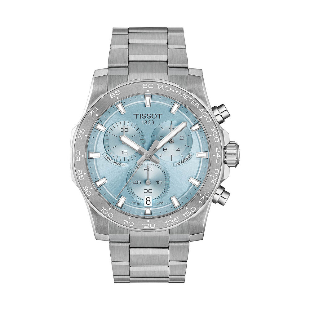 Tissot Supersport Chrono 42mm Ice Blue Dial Steel Bracelet Watch