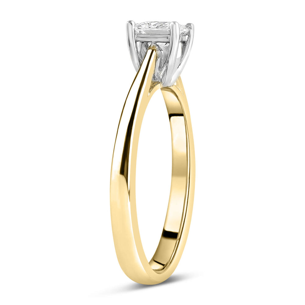 18ct Yellow Gold 0.40ct Diamond Solitaire Tulip Setting Ring image number 3
