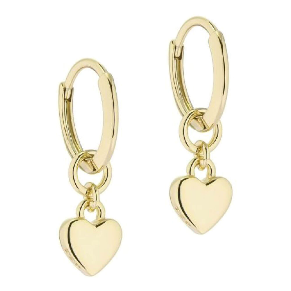 Ted Baker Harrye Yellow Gold Plated Tiny Heart Huggie Earrings image number 0