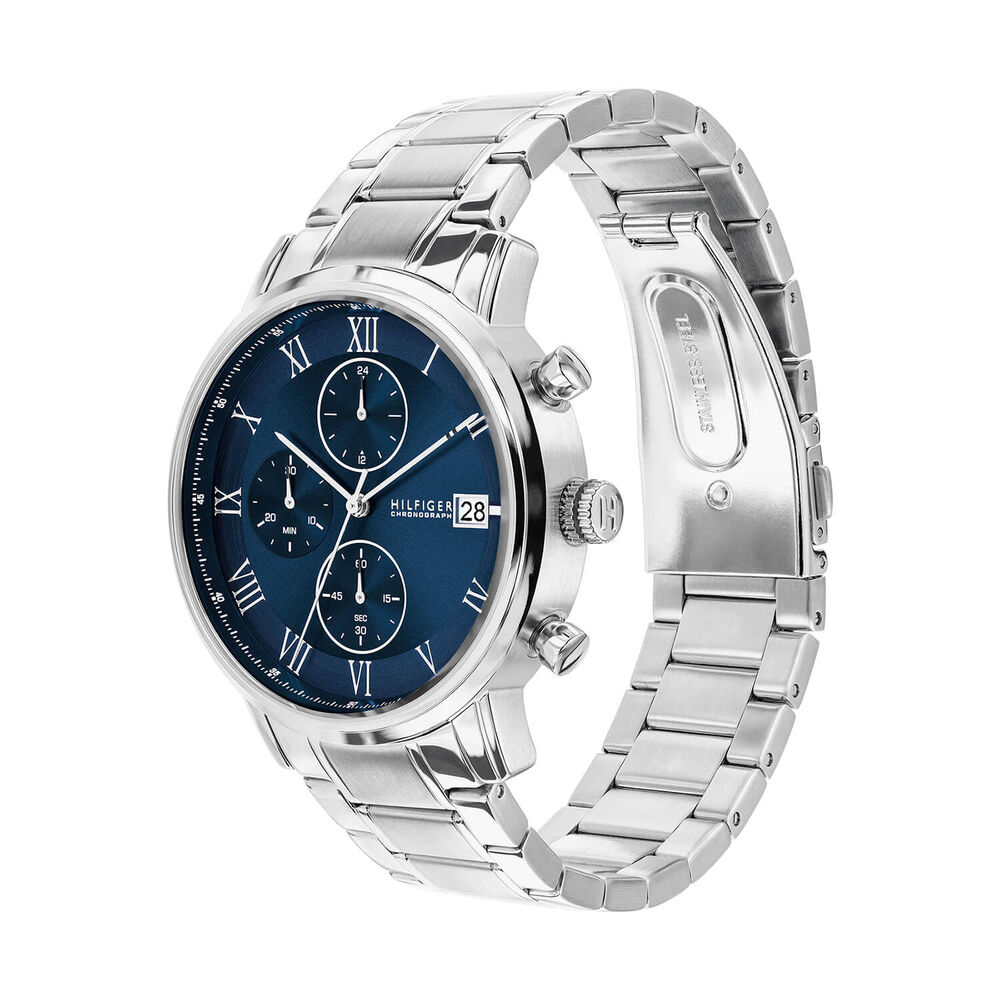 Tommy Hilfiger 42mm Navy Blue Dial Steel Bracelet Watch