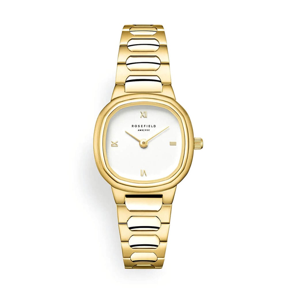 Rosefields Gaia XS 25mm White Dial Gold Tone Stainless Steel Bracelet Watch