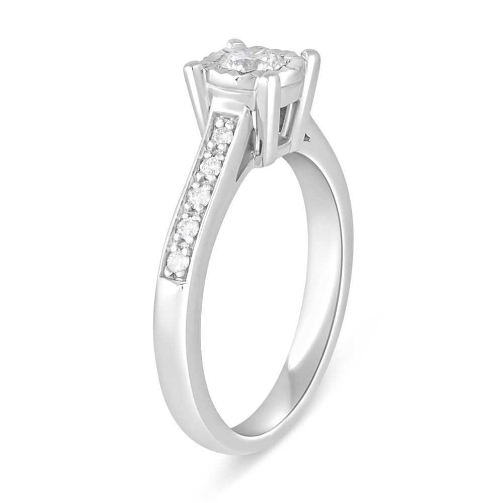 9ct White Gold Engagement Ring image number 3