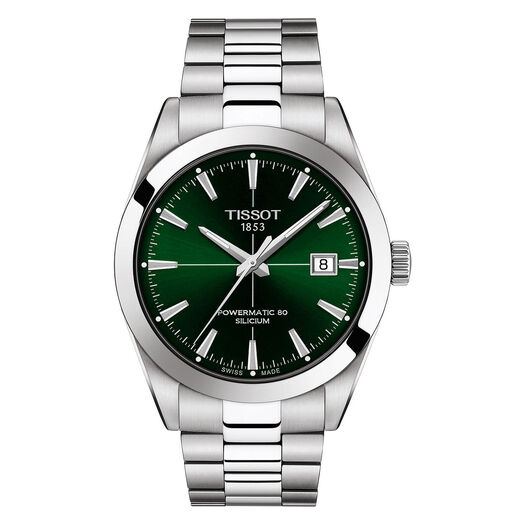Tissot Gentleman Auto 40mm Green Dial Steel Case Bracelet Watch