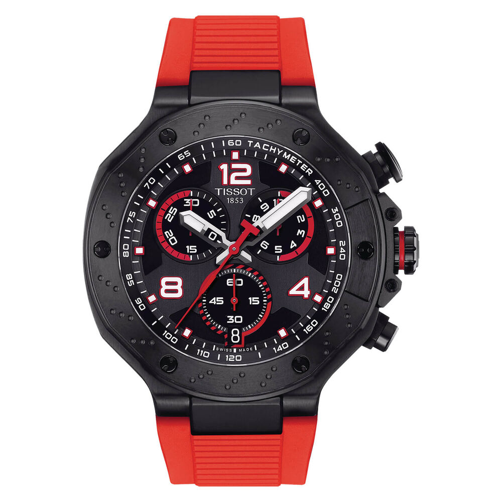 Tissot T-Race MotoGP Limited Edition 45mm Black & Red Chronograph Dial Red Strap Watch