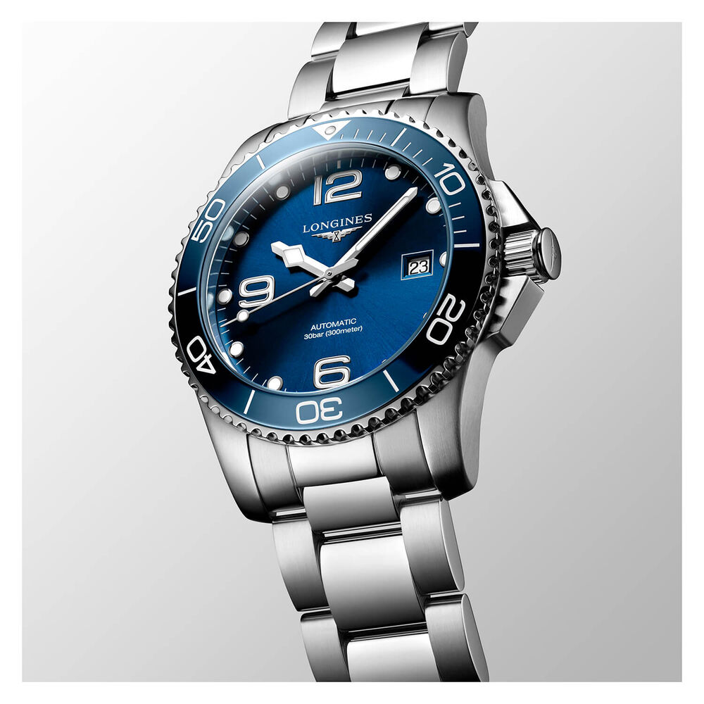 Longines HydroConquest 41mm Blue Dial & Bezel Steel Bracelet Watch image number 2