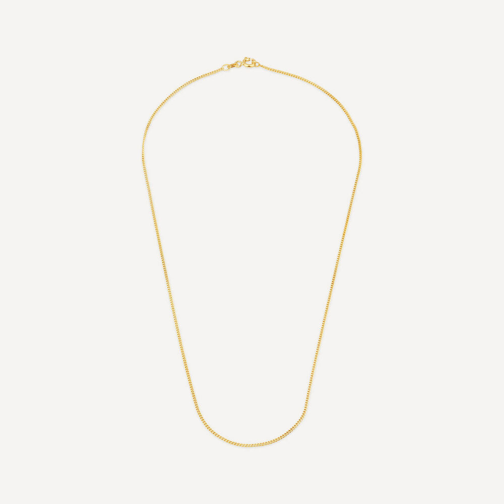 9ct Yellow Gold 18 inch Flat Curbed Chain Necklace image number 2