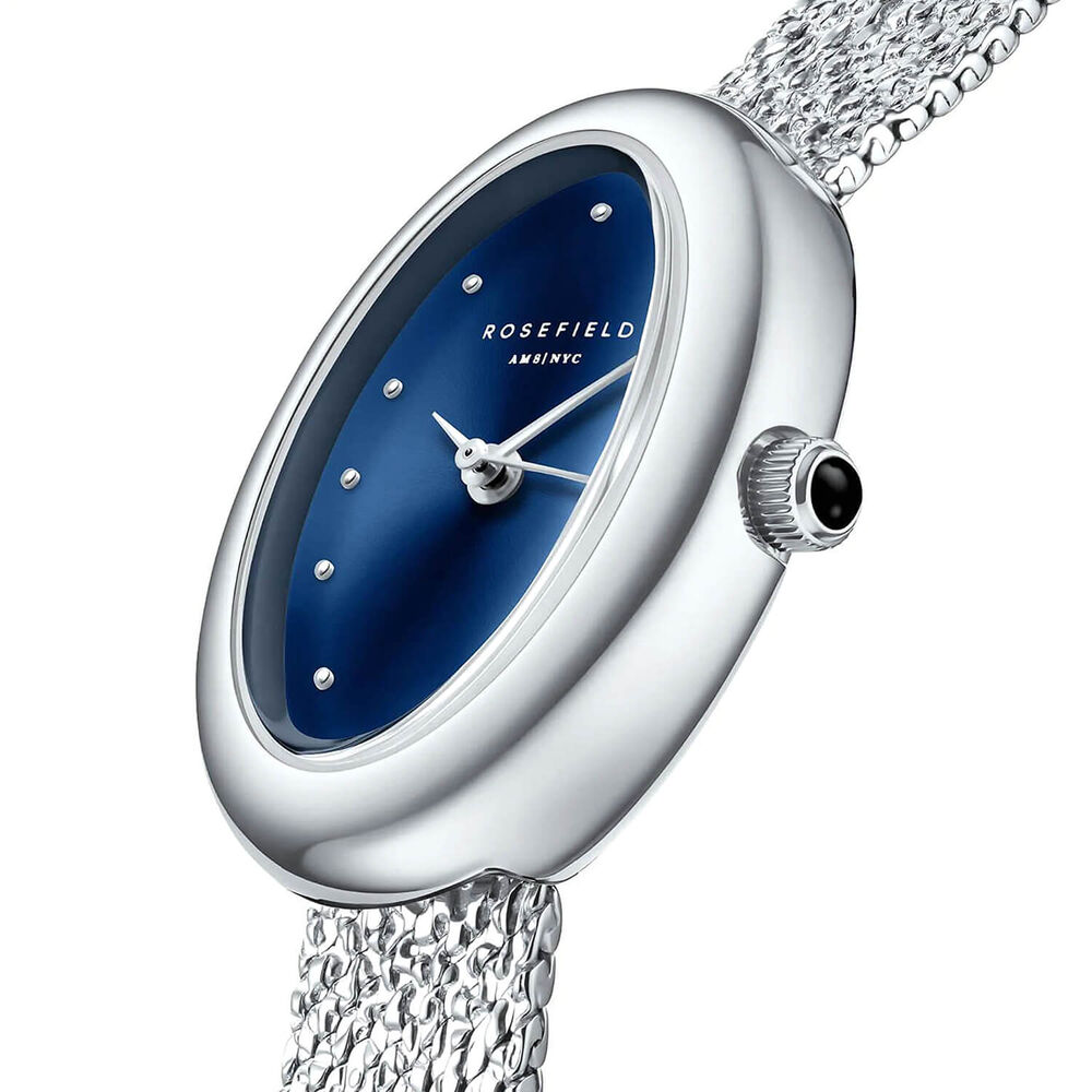 Rosefield Ovale 22x29mm Indigo Blue Dial Stainless Steel Bracelet Watch