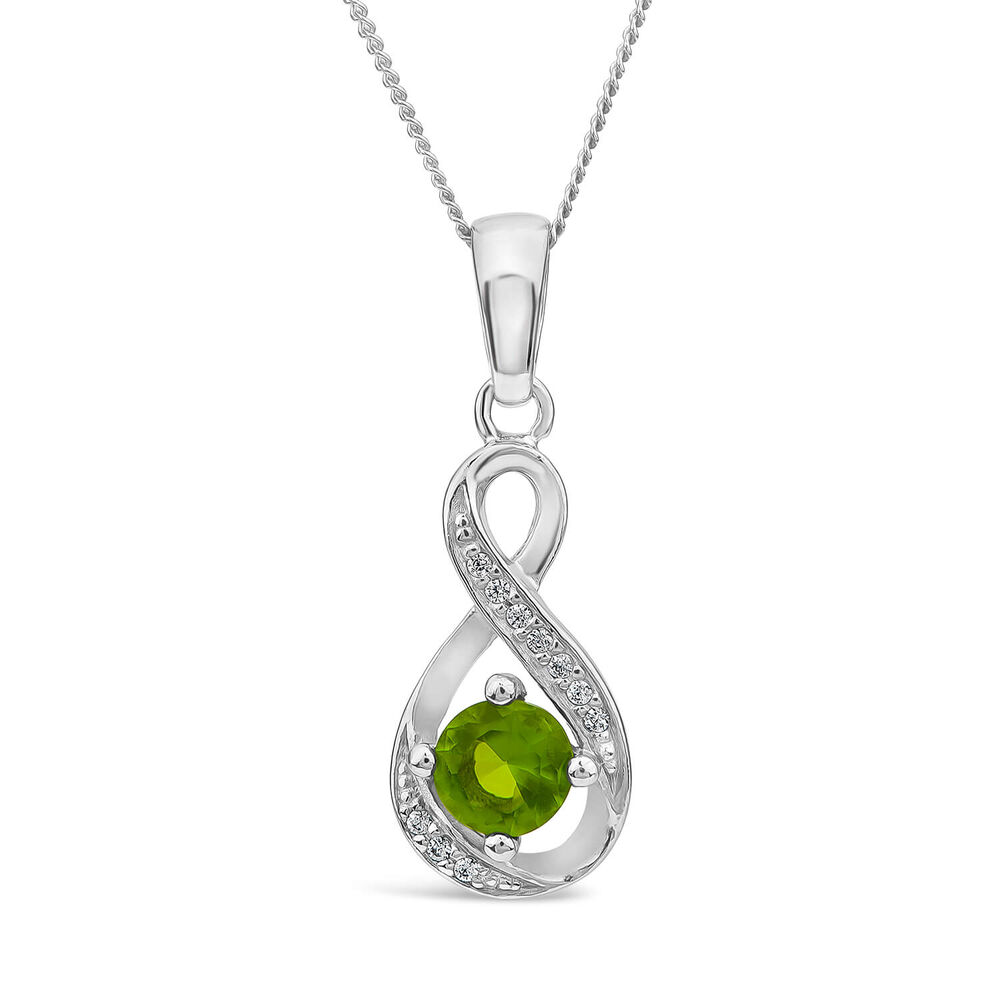 Sterling Silver and Cubic Zirconia August Birthstone Pendant (Chain Included)
