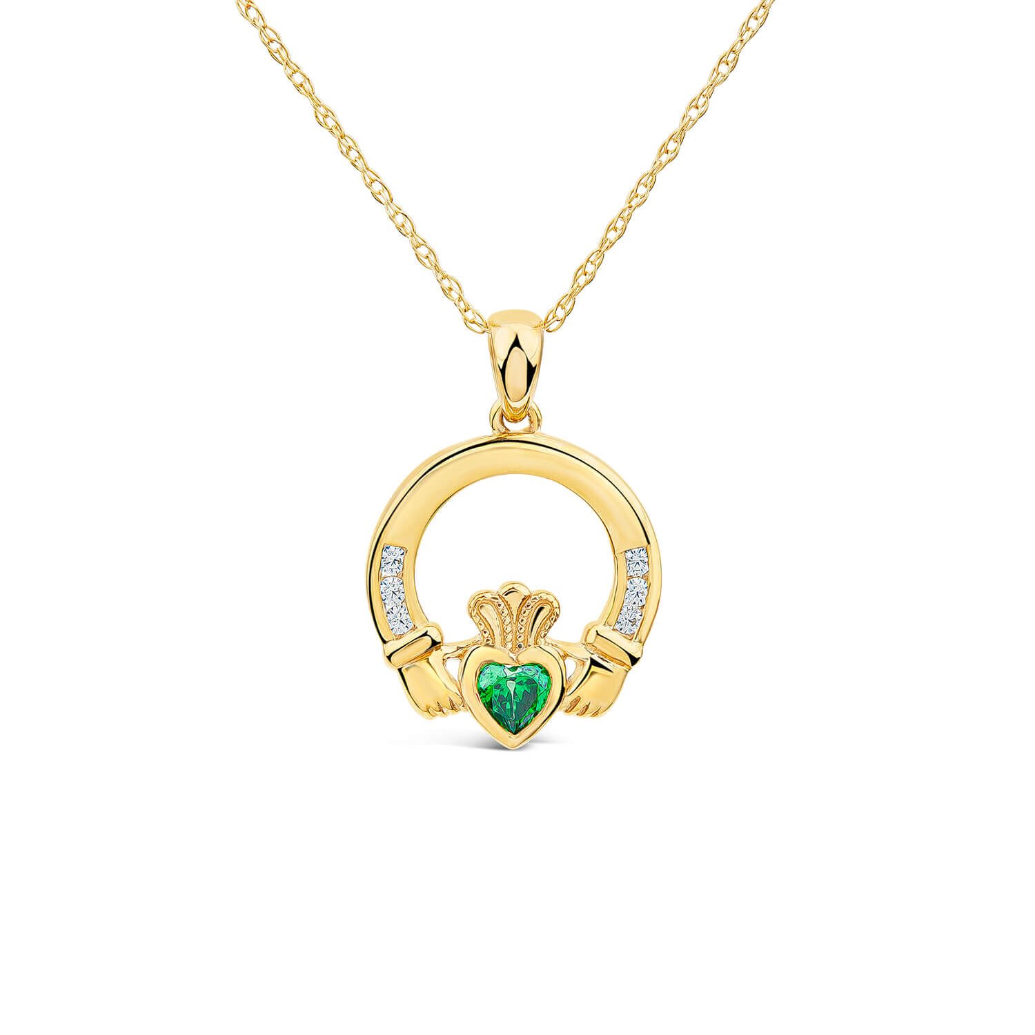 Claddagh necklace yellow gold online