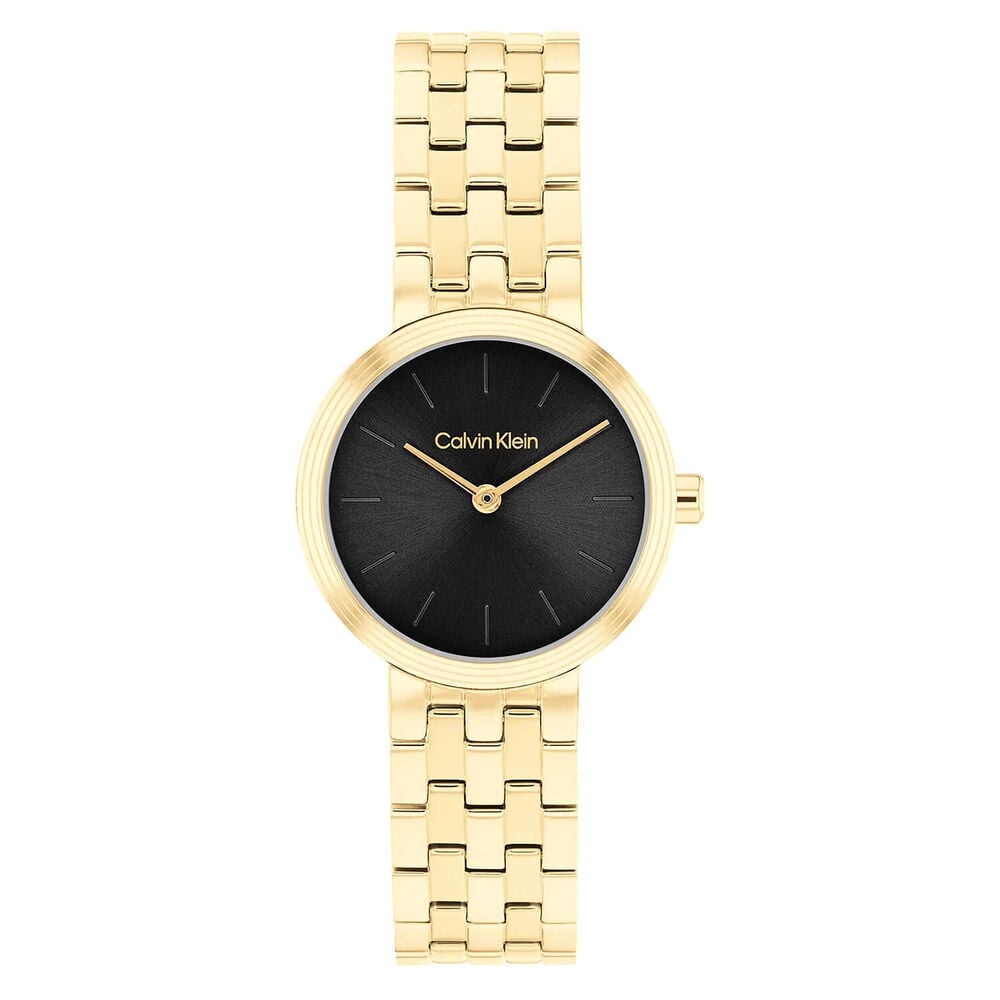 Calvin Klein Forme 26mm Black Dial Gold Tone Steel Bracelet Watch