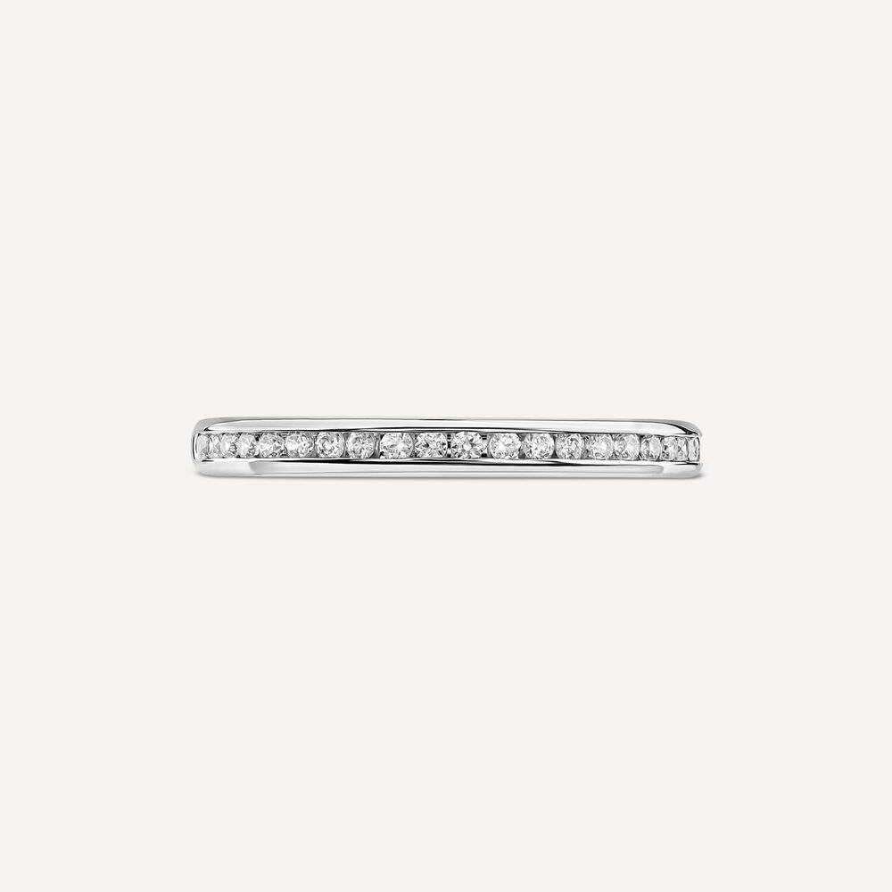 18ct White Gold 2mm 0.10ct Diamond Channel Set Wedding Ring image number 1