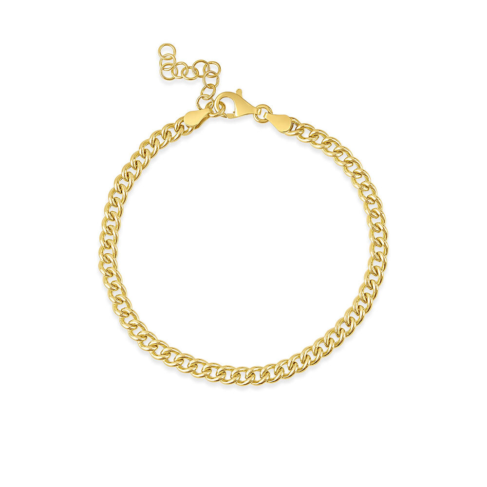 Sterling Silver & Yellow Gold Plated Tight Curb Bracelet image number 0