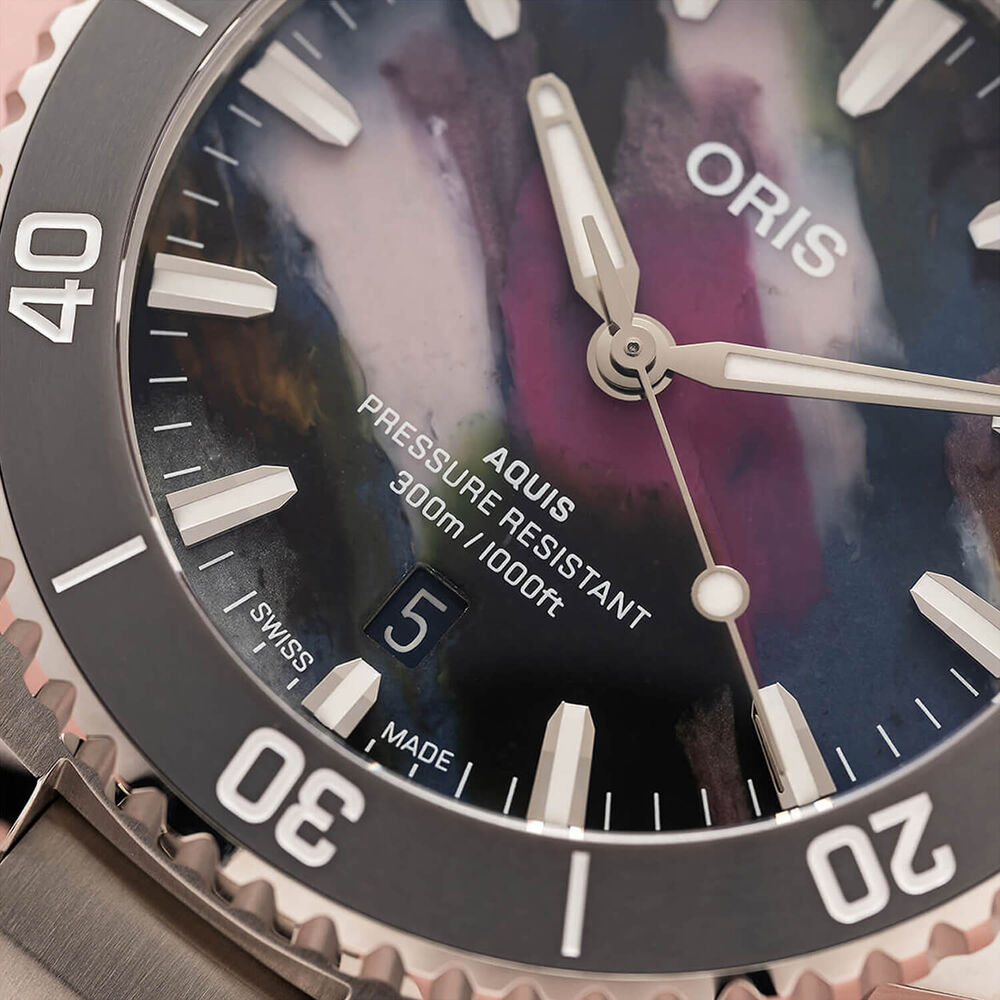 Oris Aquis Date Upcycle 41.5mm Multi Colour Dial Stainless Steel Bracelet Watch