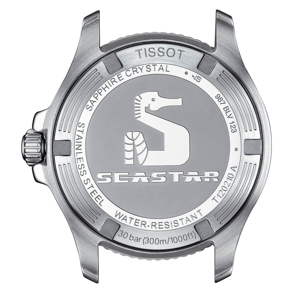 Tissot Seastar 1000 35.5mm Quartz White Dial Steel Case Steel & White Rubber Bracelet Set Watch image number 2