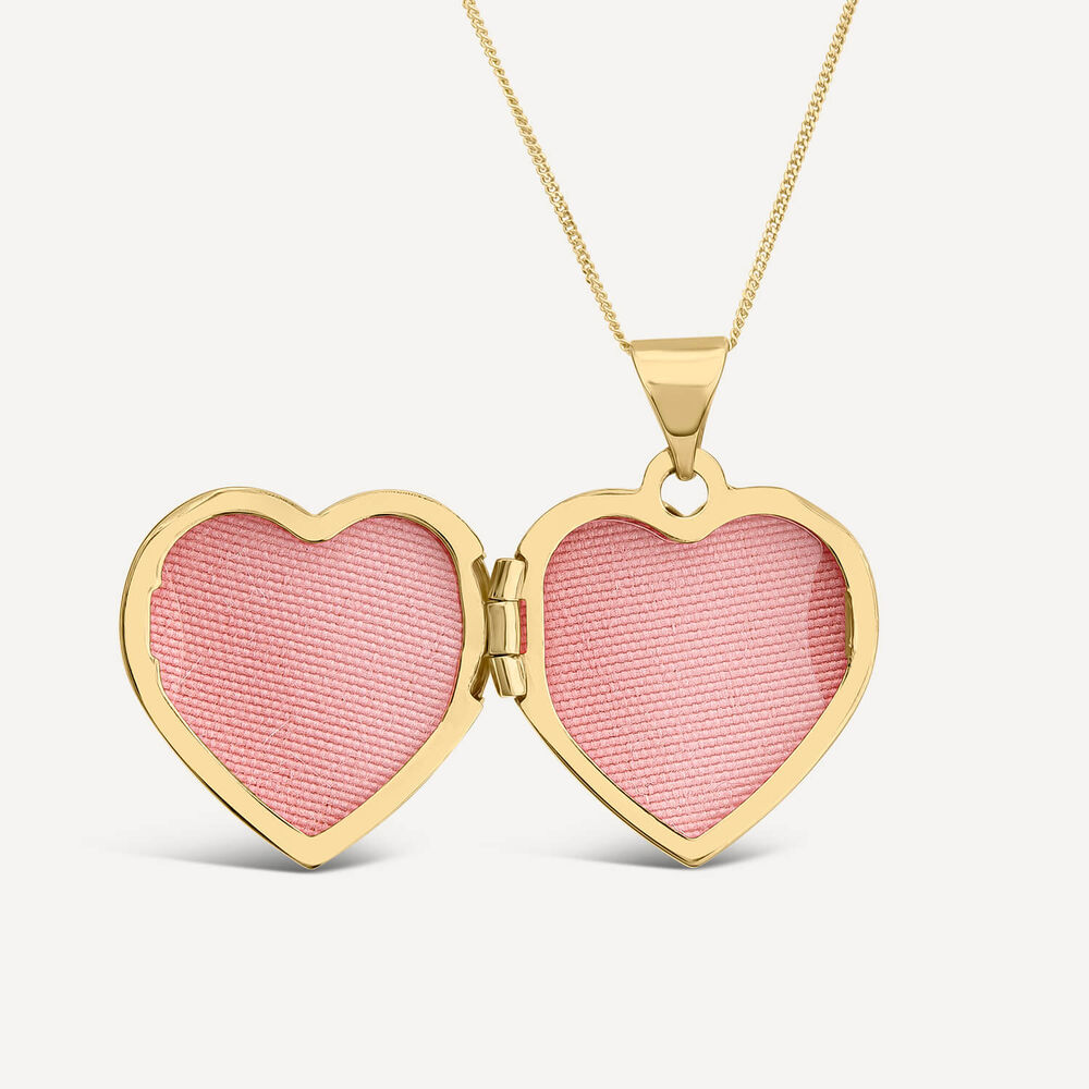 9ct Yellow Gold Diamond Set Heart Locket