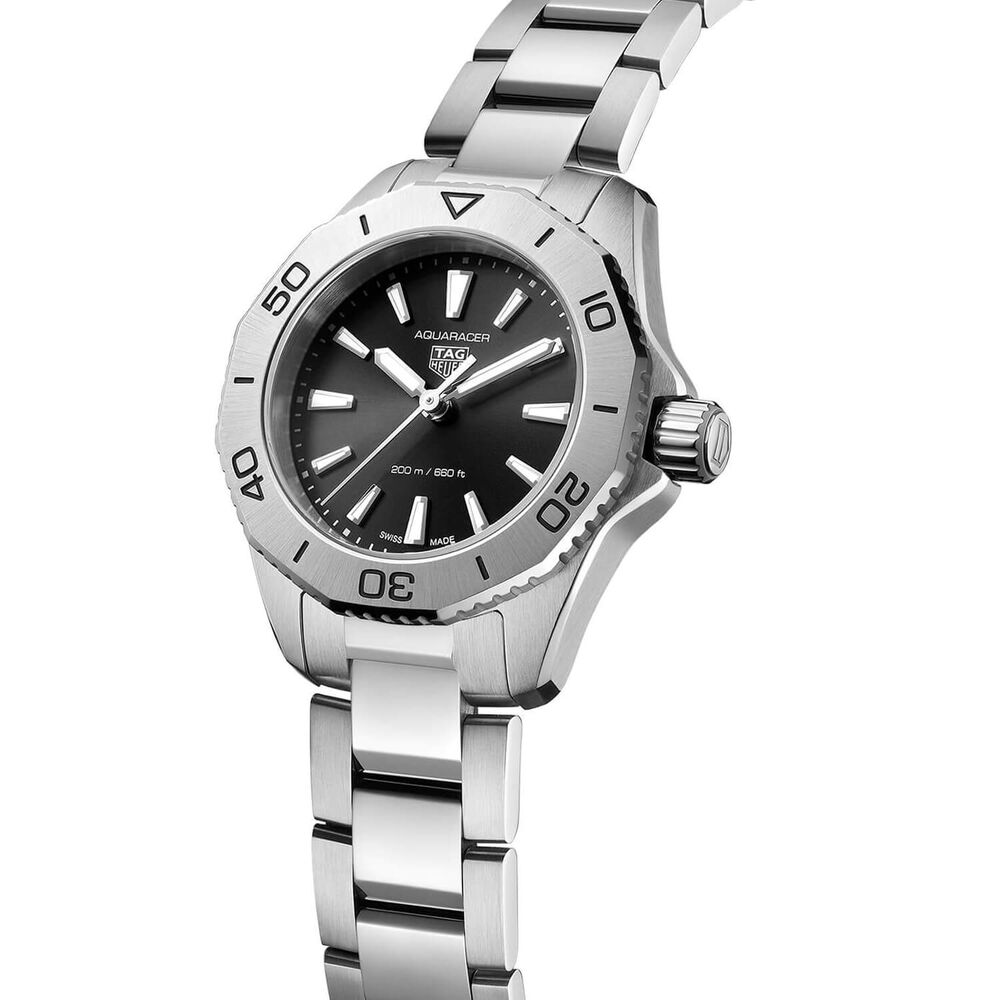 TAG Heuer Aquaracer Professional 200 Quartz 30mm Black Dial Steel Case Bracelet Watch image number 2