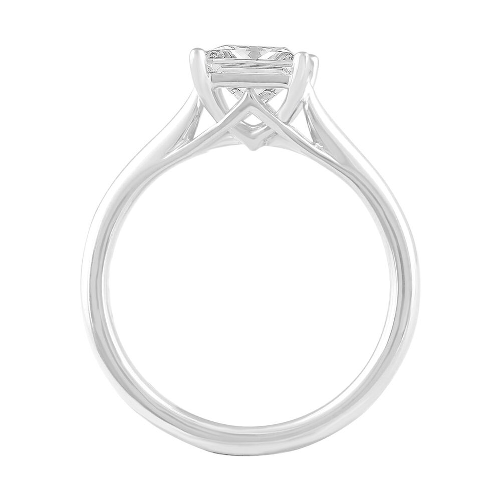 Platinum 1.00ct Princess Diamond Orchid Setting Ring image number 2