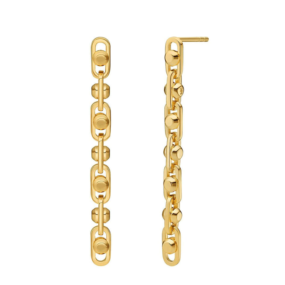 Michael Kors Astor 14K Yellow Gold Plated Link Drop Earrings image number 0