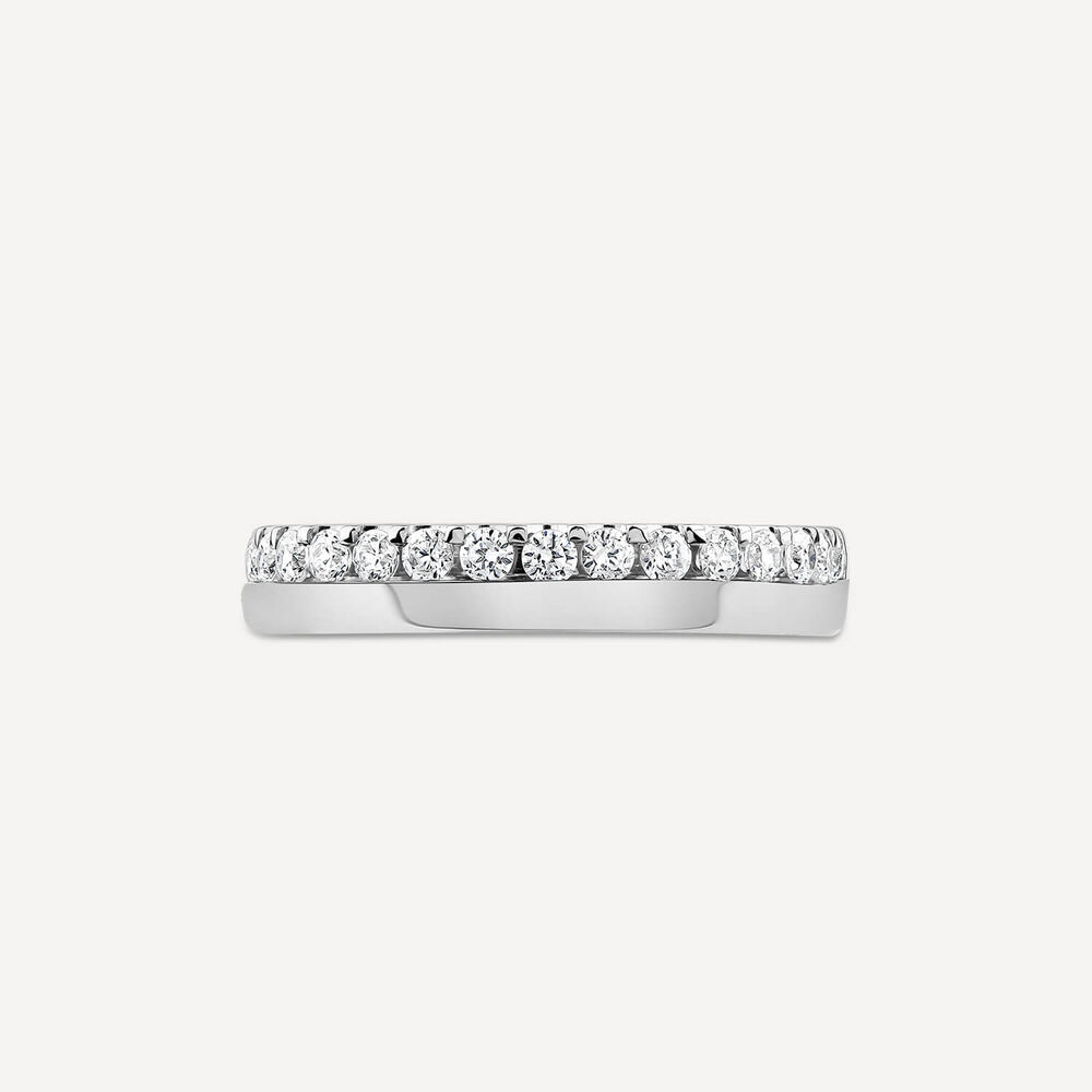 Platinum 3.5mm 0.30ct Diamond Offset Wedding Ring- (Special Order)