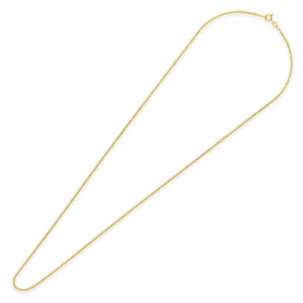 9ct Yellow Gold 2.1mm Width 20' Flat Curb Chain image number 6