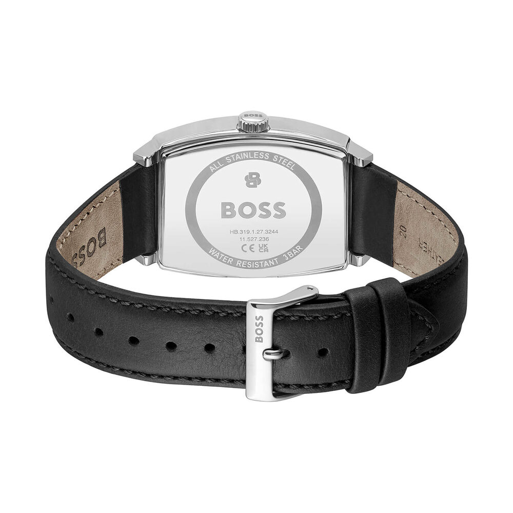 BOSS Principle Ark 39mm Silver Dial Black Leather Strap Watch