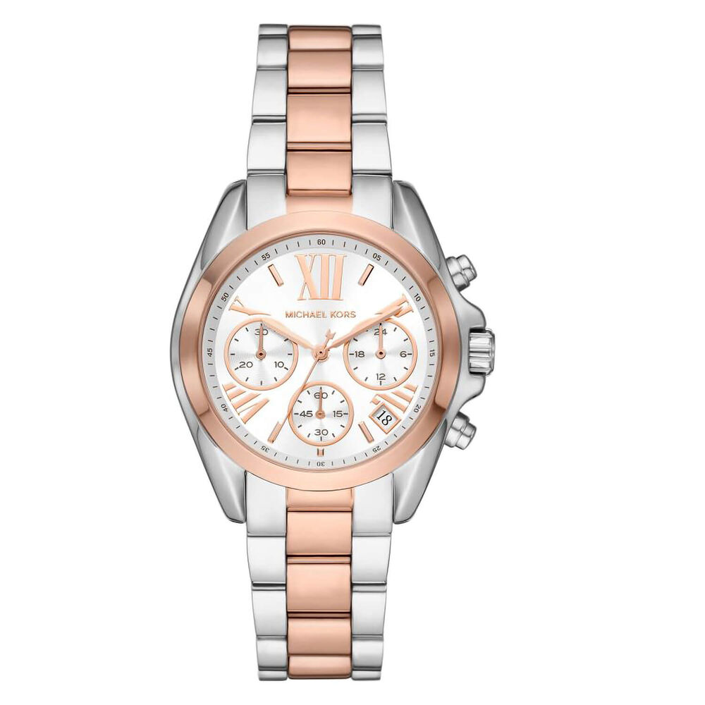 Michael Kors Bradshaw Mini 36mm Steel & Rose Gold Plated Watch image number 0